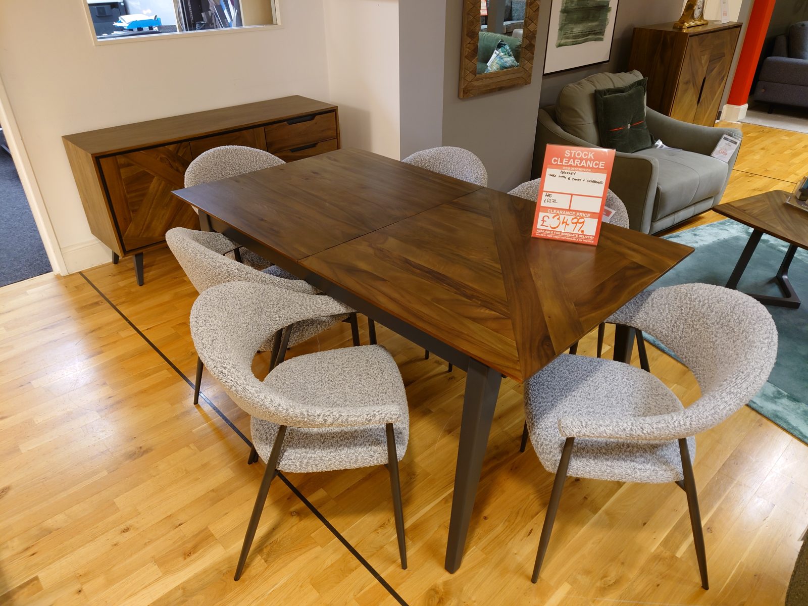 Jay Blades x G Plan Hackney Dining Table with 6 Chairs & Sideboard