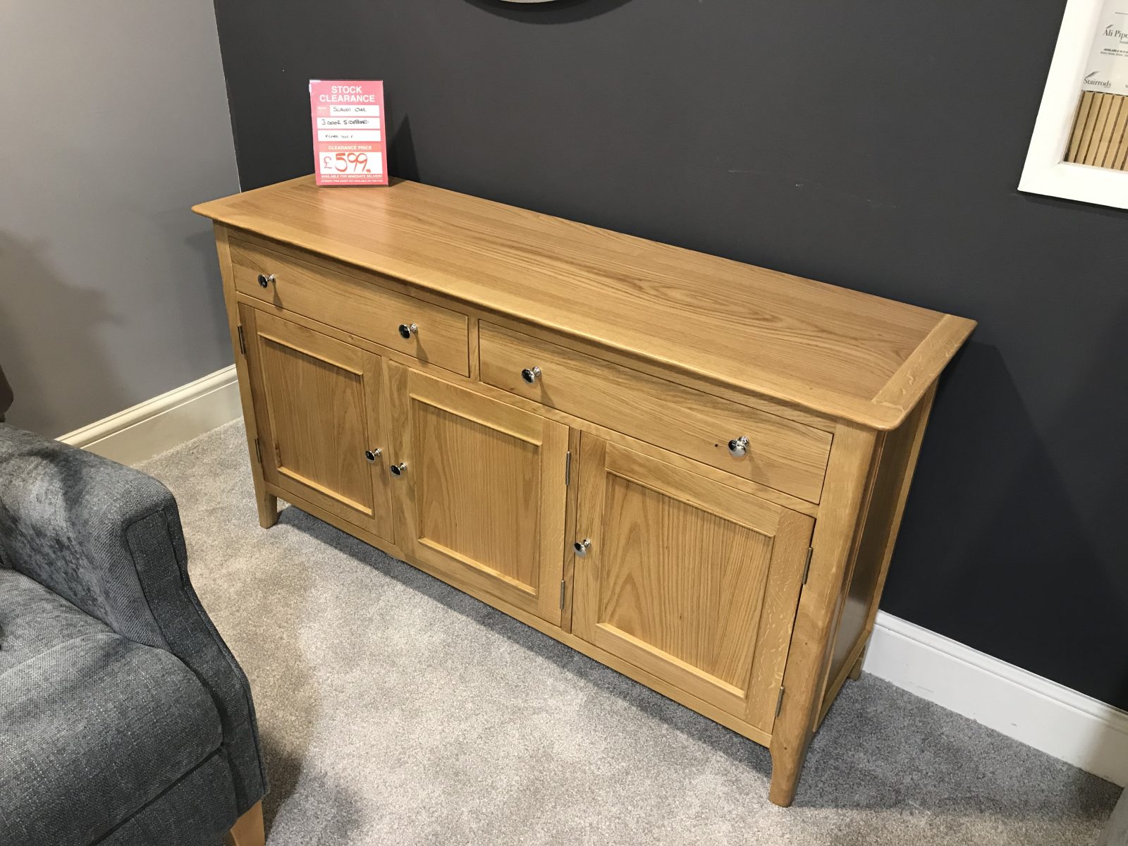 Bradbeers Collection Scandi Oak 3 Door Sideboard Bradbeers Furniture