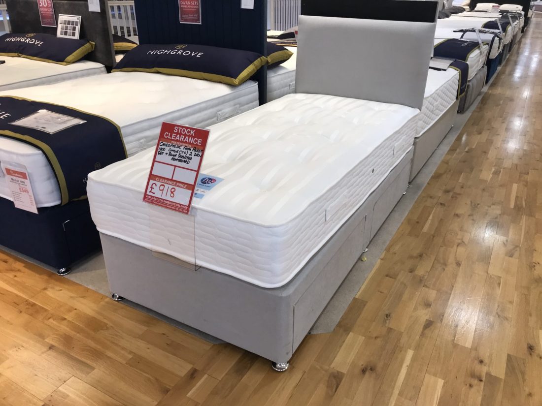 Highgrove Chiropaedic Firm Pocket 1000 Single (3'0) 2 Drawer Bed Set